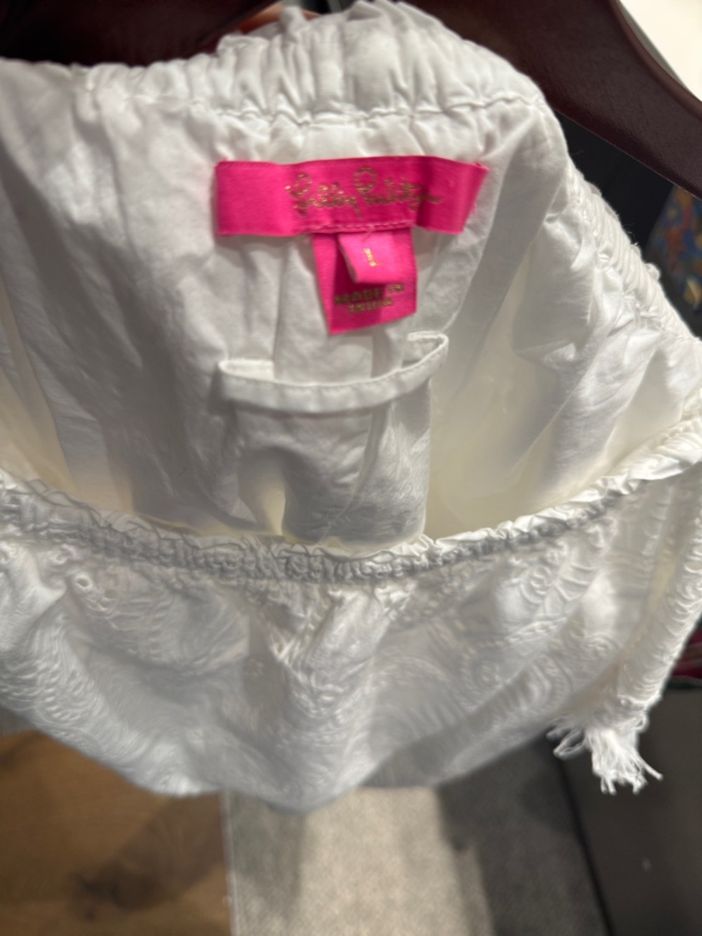 Lilly Pulitzer White Eyelet Off Shoulder Dress Size L - Picture 3 of 5